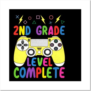 2nd Grade Level Complete Funny Gamer Shirt Last Day of School 2020 Graduation Posters and Art